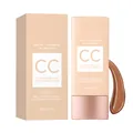 CC cream color-correcting serum in dark brown with packaging and texture smear - 40.00g / Deep Skin