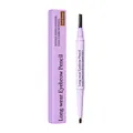 Double-ended dark brown eyebrow pencil with spiral brush for long-wear natural eyebrow makeup - 1 Piece / Dark Brown