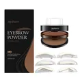 Kit timbro per sopracciglia Zephoco impermeabile, tonalità #02 con 3 paia di spugne - #02 / Marrone naturale