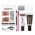 Kit profesional de tinte para cejas negro Zephoco para resultados semipermanentes y duraderos - Negro