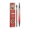 lumavire 4D Brush-Tip Waterproof Eyebrow Filling Pen in Dark Brown for natural strokes - Single Pack With Brush / Dark Brown