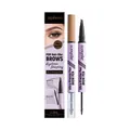 zephoco 2-in-1 eyebrow pen with 4-tip microblade and clear brow gel in dark brown - 2.5ml / Dark Brown