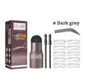 Kit de sello para cejas EELHOE en gris oscuro con plantillas y cepillos para cejas - Set Gris Oscuro - En Caja