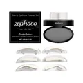 Zephoco blackish gray stamp eyebrow powder set with 6 stencil shapes - Eyebrow Powder 6g + 3 Pairs Stencils / Black and Gray