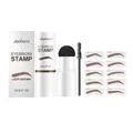 Kit profesional de sello para cejas Zephoco marrón claro con 10 plantillas y cepillo - Set de 2g (Incluye 10 Plantillas + 1 Pincel) / Tostado