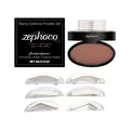 Professional Zephoco waterproof stamp eyebrow powder set with various stencil shapes - Eyebrow Powder 6g + 3 Pairs Stencils / Tan