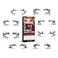 Detailed view of 8 pairs Halloween eyeliner stickers with bat and spider web designs - 8 Pairs Set