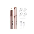 Recortador de cejas eléctrico recargable oro rosa con 4 cabezales de repuesto - 1 Pieza / Rosa oro