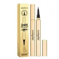 Long-lasting dark brown liquid eyeliner pen with waterproof gold packaging - 1-Piece / Dark Brown