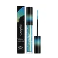 Detailansicht von Zephoco blauem Glitzer-Mascara mit Verpackung und Applikator-Bürste. - 3ml / Blau