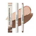 zephoco 2-in-1 Dual Texture Eyeshadow Stick in Bronze Glow for easy everyday eye makeup - 1.4g / Champagne Gold/Matte Brown