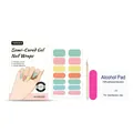 TORVIKX Dopamine semi-cured gel nail sticker kit with 14 colorful pieces and tools - Nail Stickers*14 + Nail File*1 + Wood Stick*1 + Alcohol Pad*1