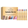 Tragbares 6-teiliges schimmerndes Lidschatten-Stift-Set für langanhaltendes Make-up - Set / 21G (3.5G x 6)