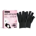 EELHOE professional anti-UV manicure gloves for nail lamp protection with UPF 99 plus - 1 Pair Pack / Black