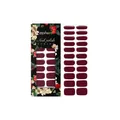 Professional Zephoco waterproof 3D glossy deep red nail polish strips, 22-piece full wrap set - 22 Count / Burgundy