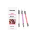 Set de 3 pinceles de silicona Nymixa de doble punta con mangos de purpurina para uñas - 3 piezas