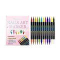 Set de 12 rotuladores de nail art Nymixa con doble punta para diseños creativos DIY - 12 Piezas