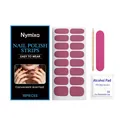 Nymixa mauve soft gel nail polish strips set with 16 pieces and full manicure application kit - Soft Gel Nail Strips Set / Fuschia