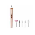 Trapano elettrico per unghie rosa portatile con 5 testine di lucidatura intercambiabili - Set Di 5 Testine / Rosa chiaro