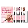 Professional Nymixa cat eye nail polish pen set with 5 metallic colors and magnet tool - Five-Color Cat Eye Gel Polish Pen Set (With Magnet) / 5-Piece Pack
