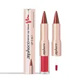 Zephoco professional 2-in-1 brick red and red mirror lip glaze with product packaging - 6.00g / Brick Red And Red