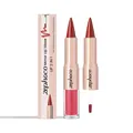 Zephoco 2-in-1 mirror lip glaze in reddish-brown and nude pink with moisturizing finish - 6.00g / Reddish-Brown And Nude Pink