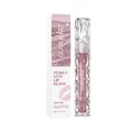 Premium zephoco Pearly Stay Lip Gloss in Nude Pink with faceted diamond-cut tube - 3ml / Nude Pink