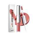 2-in-1 glanzende lipgloss in koraalkleur met verpakking en detail - 5g / Koraalrood