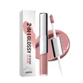 Hoogwaardige 2-in-1 glanzende lipgloss in lichtroze met bijpassende verpakking - 5g / Lichtroze