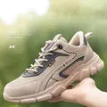 Zapatos de seguridad transpirables caqui para hombre con suela de EVA ligera y punta - 36 / Caqui (717)