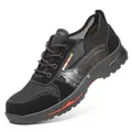 Zapatos de seguridad negros transpirables con puntera de acero y malla superior - 36 / Estilo 1008 Kevlar Anti-perforación (1008) / Negro