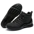 Professional black high-top safety shoes featuring steel toe cap and anti-slip sole - 35 / 6060 10kV Insulated Style / Black