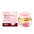 zephoco coral red energetic blush powder with puff for natural rosy makeup finish - Coral / 3g Pack