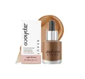 Light brown concentrated highlighter bottle and box with shimmering makeup texture swatch - 20ml / Tan