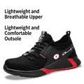 Zapatos de seguridad para hombre con aislamiento de 10KV y protección antipinchazos - 37 / Estilo Negro y Rojo Aislado 10kV Anti-Aplastamiento y Anti-Perforación