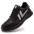 Black anti-smashing safety shoes with steel toe cap and 10kv insulation features. - 35 / 6044 10kV Insulated Anti-smashing and Puncture-proof Style / Black