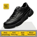 Zapatos de seguridad aislados de 10kv para hombres con protección antiaplastamiento y pinchazos - 36 / Estilo con suela de tendón anti-aplastamiento y anti-perforación / Negro