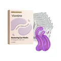 Viareline 12 ζεύγη μάσκες ματιών για κουρασμένα μάτια με μοβ γκλίτερ τζέλ - Στυλ Ήπιας Αποκατάστασης (VI-A05-0143-01) / Σετ 12 Ζευγών / Μωβ
