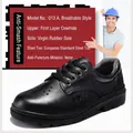Atmungsaktive schwarze Leder-Sicherheitsschuhe für Herren mit Stahlkappe nach EU-Norm - 35 / Modell 013A Schlagfest Atmungsaktiv (013)