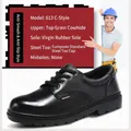 Herren-Sicherheitsarbeitsschuhe aus Leder mit rutschfester Gummisohle und Stahlkappe - 34 / Modell 013C Stahlkappe Schlagfest(013) / Schwarz