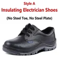 Insulated black professional electrician work shoe without steel toe or steel sole - 45 / Insulated Model (GL0516-A)