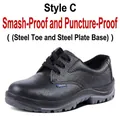 Black safety shoes with steel toe and puncture-resistant sole for work protection - 36 / Puncture-Resistant Model (GL0516-C)