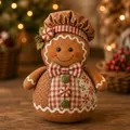 Close-up of quilted patchwork gingerbread man ornament with festive holiday details - Gingerbread Man (D)