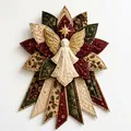 Detail des gesteppten Weihnachtsengel-Türhängers mit Weihnachtsstern-Patchwork - Engel