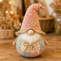 Handmade quilted fabric Christmas gnome ornament in rustic American farmhouse style - Christmas Gnome (G)