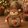 Festive quilted patchwork Christmas reindeer ornament in rustic American country style decor - Christmas Reindeer (H)