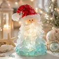 Statuina di Babbo Natale in vetro marino luminosa per decorazioni natalizie festose casa - Babbo Natale
