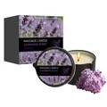 Vela de aceite de masaje de lavanda en lata de 2 oz con caja - Aroma a Lavanda / 57g / Púrpura