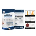 Professionelles stahlverstärktes Epoxidkitt-AB-Kleber-Reparaturset mit Spachteln - A:50G*1, B:50G*1, Sandpapier*2, Handschuhe*1 Paar, Schaber*2
