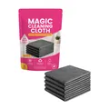 Set of 5 magic cleaning cloths, 30x30cm microfiber towels for streak-free cleaning. - 5 Pieces / Gray